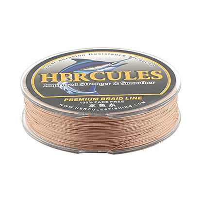 HERCULES Braided Fishing Line, Not Fade, 109-2187 Yards PE Lines, 8 Strands Multifilament Fish line, 10lb - 120lb Test for Saltwater and Freshwater, Abrasion Resistant - color: Brown, size: 10lb (4.5kg)-0.12mm-1094Yds (1000m)-8S