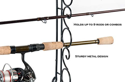 Old Cedar Outfitters Wire Horizonal Ceiling Rack for Fishing Rod Storage, Holds up to 9 Fishing Rods, WHR-009