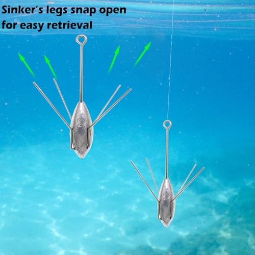 5 Pcs Sputnik Sinker Fishing Weights Lead Surfing Casting Spider Sinkers Long Tail Fishing Equipment for Catfish Saltwater Beach Sand Ocean - size: 2oz - 5pcs