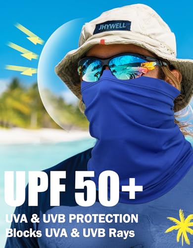 JHYWELL Cooling Neck Gaiter Face Mask, UV Protection Masks Gator, Windproof Bandana for Skiing, Fishing, Hiking, Cycling - color: Royal Blue