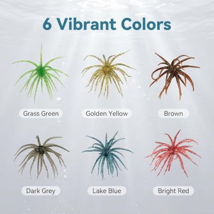 12PCS Mixed Sea Urchin Soft Lure, TPE Super Durable Tentacle Creature Soft Lures Easy Catch for Bass Pike Trout, Versatile Saltwater Freshwater Fishing Soft Bait - color: M-6colour-12pcs