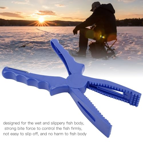 2 Pcs Fishing Pliers 8.1 Inch – ABS Fish Grip Clamp with Ergonomic Handle and Lanyard for Saltwater and Freshwater Fishing, Lightweight Portable Tackle Tool - color: Blue