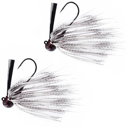 Dr.Fish 2 Pack Weedless Bass Fishing Jigs 1/8oz-1oz Football Jigs Bass Hook Lures Freshwater Ball Head Pitching Flipping Fitness Punching - color: White, size: 1oz
