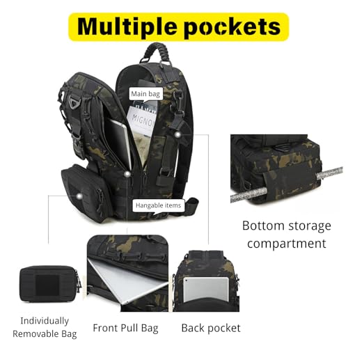 Fishing Tackle Backpack with Rod Holders Waterproof Lightweight Tackle Bag Storge Fishing Gear and Equipment L