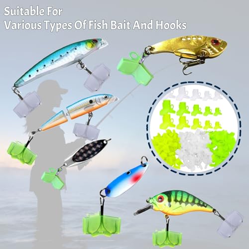 375 Pcs Treble Hook Covers Assorted Sizes - Fishing Hook Protector Safety Bonnets Guards, Spring Design Hollow Construction Tangles Free for Fishing Lures