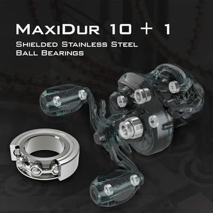 KastKing Speed Demon Elite Fishing Reel, World's Fastest 10.5:1 Gear Ratio/Deadbolt Baitcasting Reel, 10+1 Shielded Stainless Steel BB, CNC Lightweight Aluminum Frame, Available in Skipping Version - color: High Speed- 10.5:1- Right