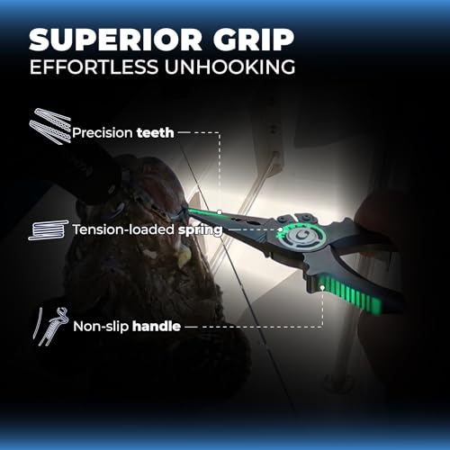 GOMEXUS Fishing Pliers Saltwater with Side Cutters, Never Rust Inshore & Nearshore Titanium Fishing Gear with Lanyard & Leather Sheath, Hook Remover, (Straight Nose, 7 INCHES) - color: Straight Nose