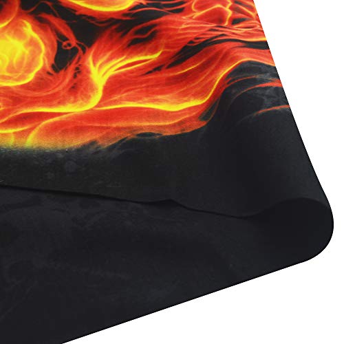 Obacle Bandana Face Mask Neck Gaiter Tube Mask Men Women for Sun Dust Protection - color: Skull Deep Gold Fire