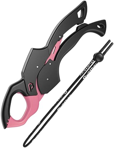 Fish Gripper 9.2",Fish Grabber Tool with Lanyard,Fish Holder for Saltwater - color: pink