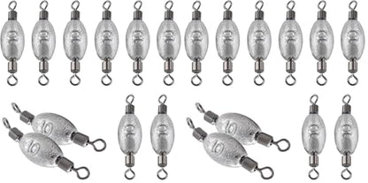 Hitefu Fish Weight Sinkers, Inline Weights Lead Fishing Weights Trolling Sinkers, Egg Sinkers for Bottom Fishing (3/8, 1/2, 3/4oz) - size: 3/8oz (Pack of 2)