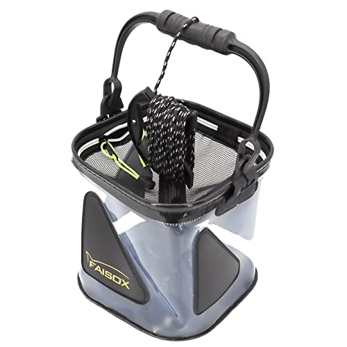 Minnow Bucket 7L/10L/12L Fishing Live Bait Transparent Container Tank Live Well for Fish Basket with Net Lids