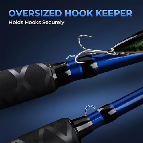 KastKing Kapstan Saltwater Spinning Rod, Boat & Surf Fishing Rod, Lightweight S-Curve Graphite Blanks, Stainless-Steel Double-Foot Guides, Aluminum/Graphite Locking Reel Seat, 2-Piece PTS Rod - style: Spin-7'0"-m-m