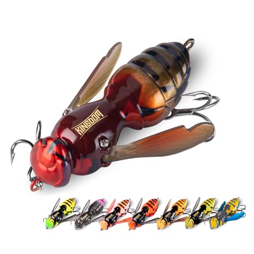 Kingdom Wasp Crawl Bait Insect Bionic Floating Fishing Lures Swimbaits Hard Artificial Baits Lure Freshwater and Saltwater Bass Carp Pike Walleye Fishing ABS Material Carbon Steel Three Book Hook - color: 12, size: 4.2g