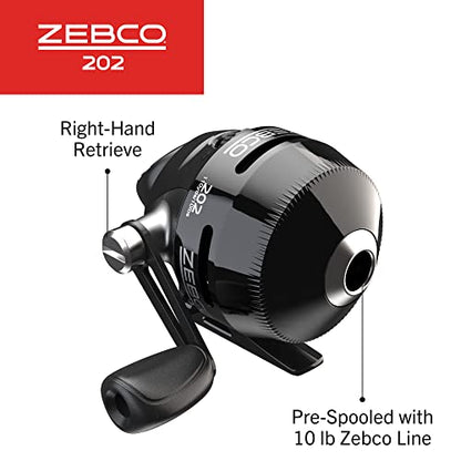 Zebco 202 Spincast Fishing Reel, Right-Hand Retrieve, Durable All-Metal Gears, Stainless Steel Pick-up Pin, Pre-Spooled with 10-Pound Zebco Fishing Line, - size: Size 30 Reel, style: Size 30 Reel