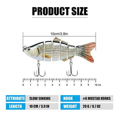 TRUSCEND Swimmax Easy Catch Fishing Lures with BKK Hooks, Wiggling, Vibrating, Rattling and Gurgling for More Bites, Heavy-Duty Dyneema Fiber Jointed Swimbaits for Bass, Trout, Crappie, Walleye, Pike - color: A5-4",0.7oz