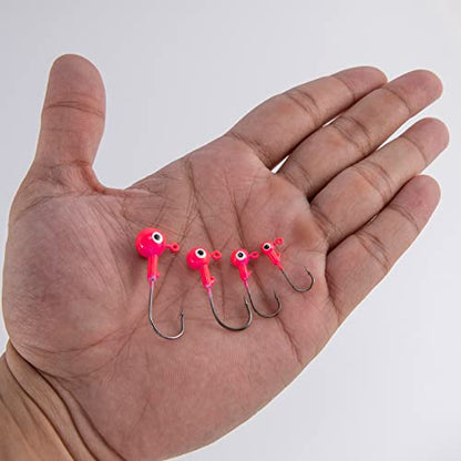Dr.Fish 20 Pack Fishing Jig Heads, Crappie Jig Round Ball Head Freshwater Fishing Hooks Bass Trout Panfish Walleye Bluegill Saltwater - color: Blue Shad, size: 1/32oz-Hook #6
