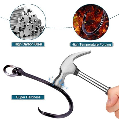 9KM DWLIFE Circle Hooks 4X 25Pcs Strong Corrosion-Resistant High-Carbon Steel Fishing Hooks with Ring for Catfish, Bass Saltwater Circle Hooks - size: 8/0#