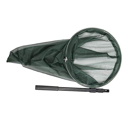 Professional Insect and Butterfly Net with 14" Stainless Ring, 26" Net Depth, Strong Aluminum Telescopic Handle Extends to 39", Muslin Banding at the Top
