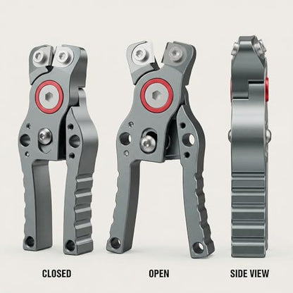 Fishing Line Cutter with Retractable Buckles, Tungsten Carbide Blade & Central Locking - Smooth, Corrosion-Resistant Cuts for Braid, Mono, Fluoro in Saltwater Fishing - style: Grey-Fishing Line Cutter with Lock