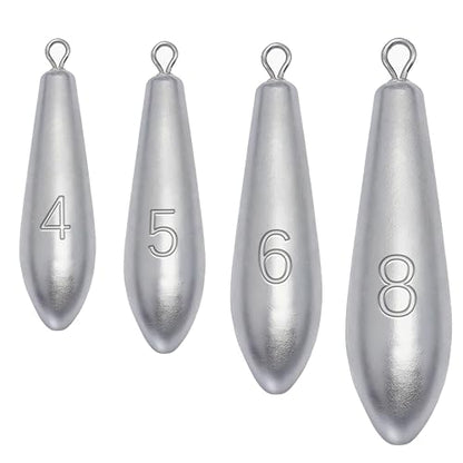 Drop Shot Fishing Weights Sinkers for Saltwater Freshwater Fishing - style: 4 5 6 8 Ounce-4pcs
