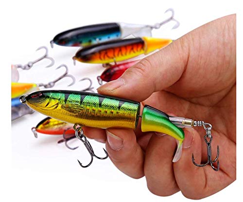 Fishing Lures Set Plopper Bass Lures with Floating Rotating Tail Artificial Hard Bait Swimbaits Slow Sinking Hard Lure Fishing Tackle Kits - color: Style C(10PC)