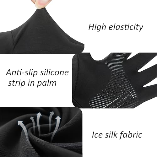 UTOWO Mens Spring/Summe Half Finger Gloves Outdoor Hiking Driving Cycling Riding Breathable Sunblock Gloves UV Protection - color: Black