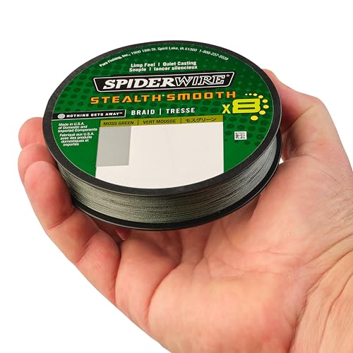 SpiderWire Stealth Braid Fishing Line - color: Moss Green - Stealth Smooth, size: 125yd, style: 15lb Break Strength