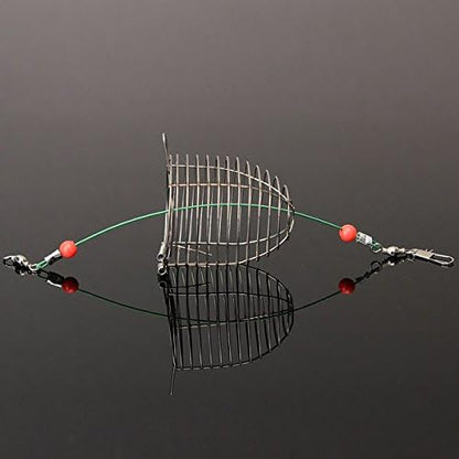 5PCS Fishing Bait Trap Cage Feeder Basket Lures Bait Fishing Accessories