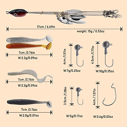 5 Arms Alabama Rigs for Bass Fishing, Swimbait Lure Kit Umbrella Rigs with 4 Willow Leaf Blades for Trout Salmon Freshwater Saltwater - color: 56 Pcs