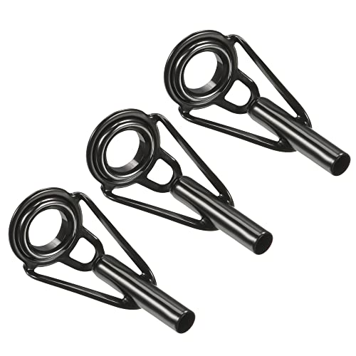 PATIKIL Tube Dia Fishing Rod Tips Repair Kit, Stainless Steel Black Guide Ring for Fishing - size: 2.8mm