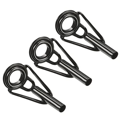 PATIKIL Tube Dia Fishing Rod Tips Repair Kit, Stainless Steel Black Guide Ring for Fishing - size: 2.8mm