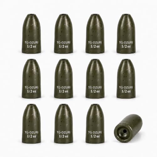 Tungsten Bullet Fishing Weights - Insert Free Worm Sinkers for Bass Fishing, Ultra Sensitive Texas & Carolina Rig Weights, Flipping & Pitching, 1/16, 1/8, 3/16, 1/4, 3/8, 1/2 oz, 5-12 Pack | 3 Colors 1/16-1/2oz Fishing Sinkers for Texas Rig, Carolina Rig,