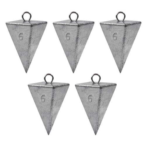 Pyramid Sinkers Fishing Weights, Saltwater Surf Fishing Sinkers Triangle Fishing Weights for Ocean Saltwater Surf Fishing Gear Tackle 1oz 2oz 3oz 4oz 5oz 6oz 8oz - color: 6oz - 5pcs
