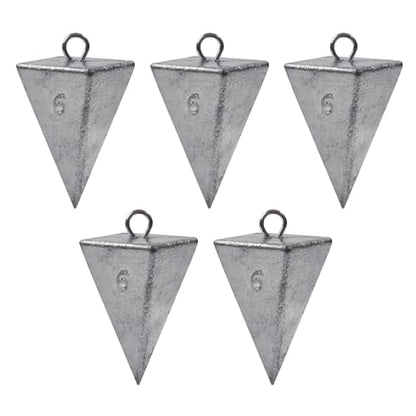 Pyramid Sinkers Fishing Weights, Saltwater Surf Fishing Sinkers Triangle Fishing Weights for Ocean Saltwater Surf Fishing Gear Tackle 1oz 2oz 3oz 4oz 5oz 6oz 8oz - color: 6oz - 5pcs