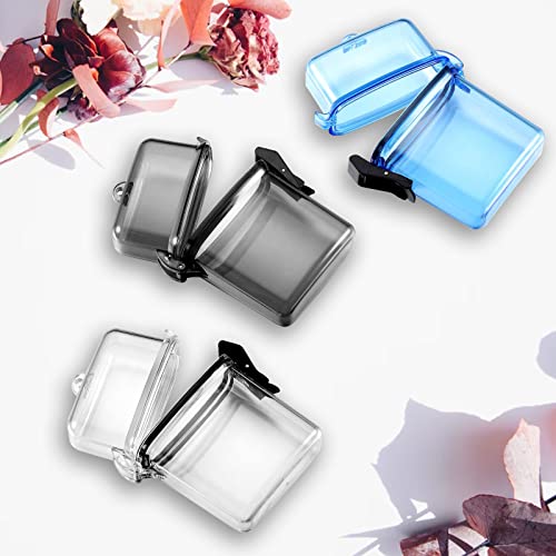 Sport Waterproof Case ID Card Badge Holder Floating Sports Case Heavy Duty Durable Locker Dry Box(Clear, Gray, Blue 3Pcs) - color: Black，white，grey