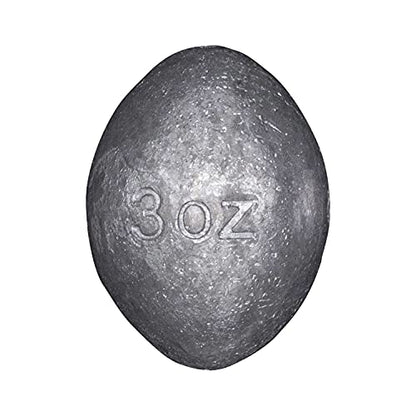 Rite Angler Egg Fishing Sinkers - Oblong Shaped Fishing Weights - size: 2oz.