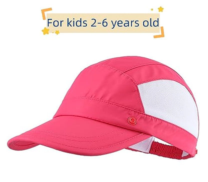Connectyle Kids Sun Hat with Removable Neck Flap UPF 50+ Sun Protection Baseball Cap Summer Beach Sun Hats 3-6 Years - color: Hot Pink