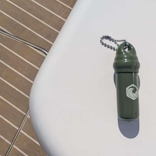 Seahive Floating Keychain (1 pack) with Waterproof Safety Container Boat Key Float - Pontoon, Fishing Accessories key holder - color: Army Green