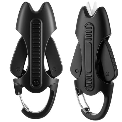 Enhon 2pcs Retractable Fishing Line Cutter with Ceramic Blades, Mini Fishing Scissors for Braid/Mono/fluorocarbon, Portable Angler Snips with Buckle, Gear Gift for Anglers
