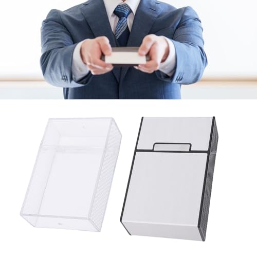2 Pcs Water Proof ID Badge Holder, Clear Hard Plastic & Metal Case for Keys, Money, ID Cards, Portable Dry Box for Beach, Camping, Hiking & Travel