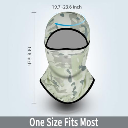 Achiou Ski Mask Balaclava Shiesty, Cooling Ice Silk Motorcycle Face Cover | Ski Mask for Men/Women,Breathable Face Mask,Thin Summer Balaclava,Versatile Use for Skiing Moto,UV Protection,Helmet Friendly - color: White Camouflage