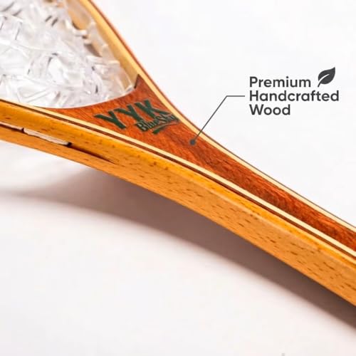 YYKBlueSky Fly Fishing Landing Net - 24" Trout Net, Soft Clear Silicone Mesh for Catch and Release, Durable Wood Frame, Safety Lanyard & Carabiner for Wading, Kayak & Boat Fishing
