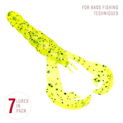 Strike King Rage Tail Craw - color: Chartreuse Pepper, size: 4 inch