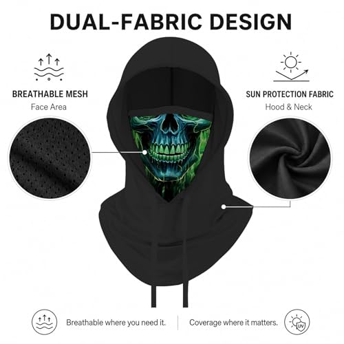 Skull Balaclava Hat for Women Men Sun UV Protection Summer Cooling Full Face Mask Cycling Hiking Fishing Outdoor Sports - color: Skull 13
