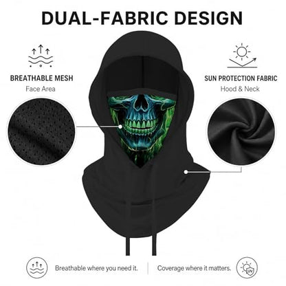 Skull Balaclava Hat for Women Men Sun UV Protection Summer Cooling Full Face Mask Cycling Hiking Fishing Outdoor Sports - color: Skull 13