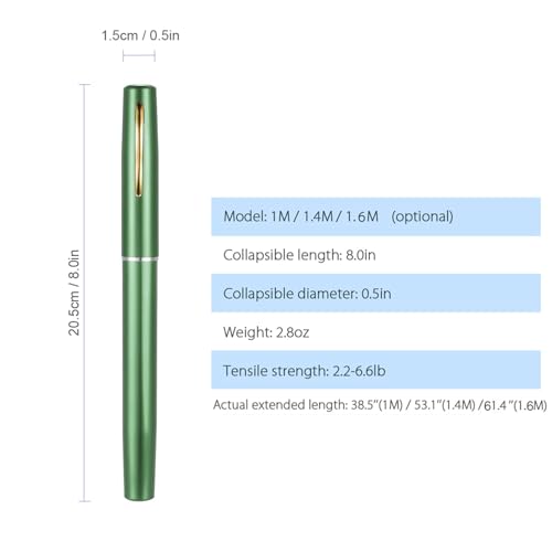 Lixada Fishing Rod Reel Combo Mini Pen Fishing Pole Kit Telescopic Fishing Rod Spinning Reel Combo Kit - color: Green, size: 1.4 m