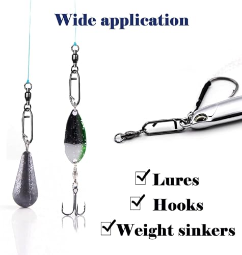 50Pcs High Strength Fishing Swivels | Ball Bearing Snap Swivels with Stainless Steel| Saltwater/Freshwater Quick-Change Snap Swivels for Catfishing Tackle,Lures - size: Black Ball Bearing Swivel 50 Set_0# to 5#