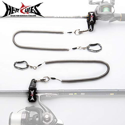 HERCULES M4 Fishing Lanyard, Fishing Pole Tether, Kayak Paddle Leash, Heavy Duty Retractable Coiled Lanyard for Fishing, Rods, Pliers, Boating, Paddles, Kayak - color: Paddle Leash (17.7" Plus)