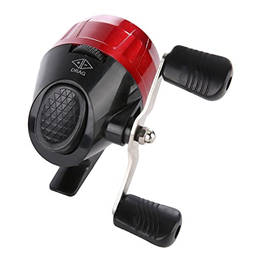 High Strength Spincast Fishing Reel,Easy to Use Push Button Casting Design,Instant Anti Reverse Clutch,Slingshot Outdoor Shooting Harpoon Dart Reel for Fishing Lovers,Beginners - color: Red