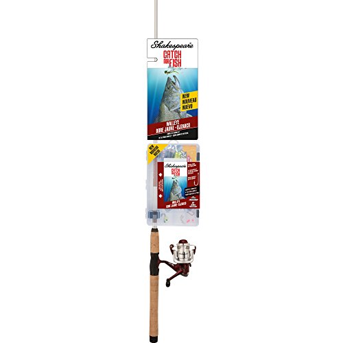 Shakespeare Catch More Fish Spinning Reel and Fishing Rod Combo with Kit - color: Walleye, style: Old Model